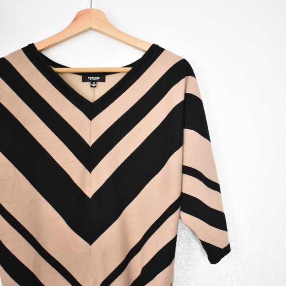 Premise Striped Chevron Batwing Sweater Top - Picture 3 of 12